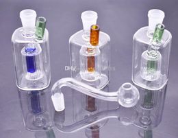 wholesale cheap Mini Glass Oil rig Water Bong Ash Catcher Hookah Pipe Smoking oil rig pipe with silicone hose