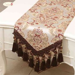 Proud Rose European style Table Runner Tassel Flag Fashion Household Decoration Luxurious Bed 210708