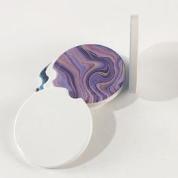 Sublimation Blank Car Ceramics Coasters 6.6*6.6cm Hot Transfer Printing Coaster Blank Consumables Materials DHF01