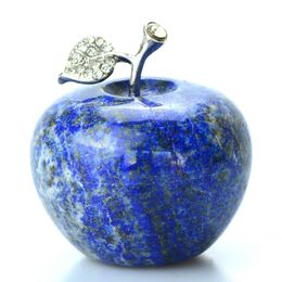 -1.8 '' Lapis Lazuli Натуральный кристалл яблока Figurine резной подарок GEM PEASEWEGE