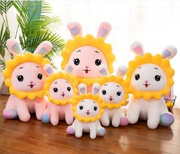 Bunny doll stuffed toy creative lovely sunflower home pillow childrens birthday gift