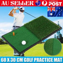 60x30cm Golf Mats Swing Practice Hitting Nylon Grass Rubber Ball Tee Outdoor Fairway Rough Turf Accessory Heavy Duty Base Training Aid Game Portable Backyard Garage