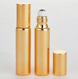 10ML Metal Roller Refillable Bottle for Essential Oils UV Roll-on Glass Bottles Gold & Silver Colours