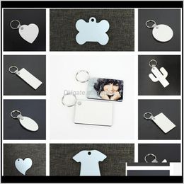 11 Styles Sublimation Blank Keychain Mdf Wooden Pendant Thermal Transfer Doublesided Ring White Diy Gift Chain Czkwd Party Favor Juqgn
