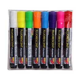 Highlighters 8 Colors/Box Colorful 6mm-Chisel-Tip Highlighter Marker For LED Screen & Office Supply