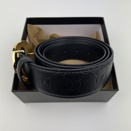 Designer high quality men's leather belt with printed letters women's belts fashion buckle 3.8cm