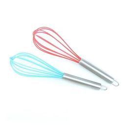 2021 new Creative Kitchen Tool Wire Whisk Stirrer Mixer Egg Beater Colorful Silicone Egg Whisk Stainless Steel Handle