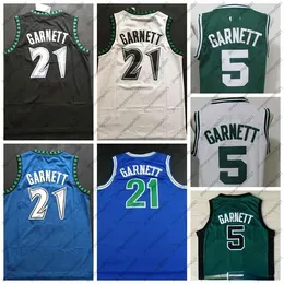 Mens #34 Paul Pierce Jersey Green White #21 Kevin Garnett Jerseys Black Blue White Stitched Shirts Kevin Garnett College Jersey Size S-2XL