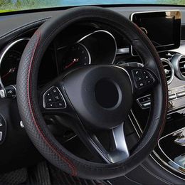 Car Steering Wheel Cover Skidproof Auto Steering- wheel Cover Anti-Slip Universal Embossing Leather Car-styling Fast delivery