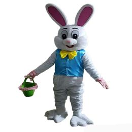 Professional Easter Bunny Mascot Costume Halloween Christmas Fancy Party Dress Cartoon Character Suit Carnival Unisex Adults Outfit