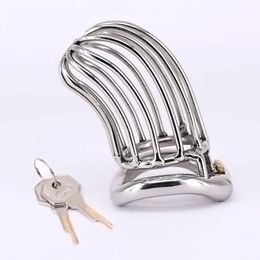 Chastity Device Stainless Steel Cock Cage Prevents Derailment Penis Locking Bondage Sex Toys For Men