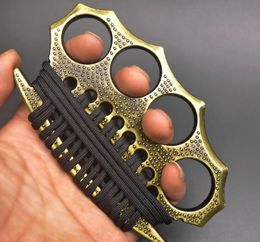 Weight About 186g 10PCS Steel Brass Knuckle Dusters With Tie Rope Self Defense Personal Security Women's and Men's self-defense Tool