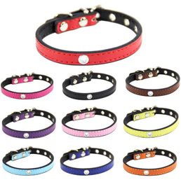 Pure Colour Pet Supplies collars DIY Hollow design PU small dog cat collar top quanlity