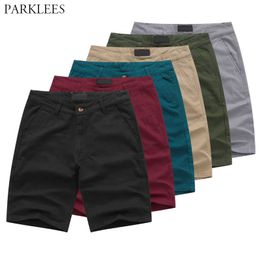 Solid Color Men Summer Short Pant Cotton Loose Short for Men Work Outdoor Casual Big Size Cargo Mens Shorts 6 Colors 210524