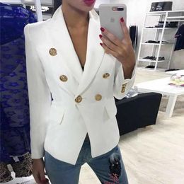 Women's Suits & Blazers Green Blue Yellow Black White Blazer Women Office Formal Double Breasted Buttons Plus Big Size Drop Ship