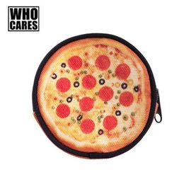 Pattern Pizza Coin Printed Purses Unisex Female Small Change Zipper Cases Round Shape Polyester Kids Wallets Boys For All Ages