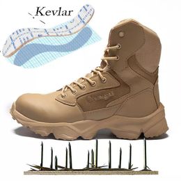Steel Toe Safety Shoes for Men Anti-Piercing Anti-smash Outdoor Work Safety Boots Men Army Boots Comfortable Combat Boots Male
