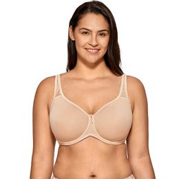 Women's Full Coverage Underwire Seamless Lightly Padded Basic T-shirt Bra Plus Size 210623