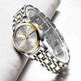 LIGE Gold Watch Women Watches Ladies Creative Steel Women Bracelet Watches Female Waterproof Clock Relogio Feminino 210527