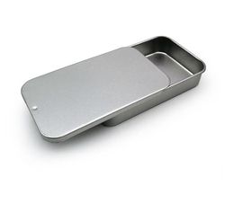 White Rectangle Sliding Tin Box Mint Packing-Box Food Container Boxes Small Metal Case Size 80x50x15mm SN2869