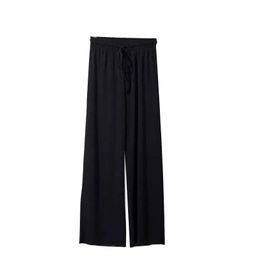 Ice Silks Wide Leg Pants Loose Fitting High Waist Straight Leg Casual Trousers for Women Summer PR Sale Q0801
