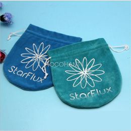 Gift Wrap 100Pcs Soft Velvet Cloth Jewelry Pouches Calabash Opening Mini Drawstring Bags Wedding Favor Custom Logo Printed