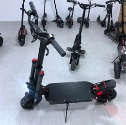 Foldable adult off-road single/dual motor drive electric scooter supports switching drive modes and hydraulic shock absorption