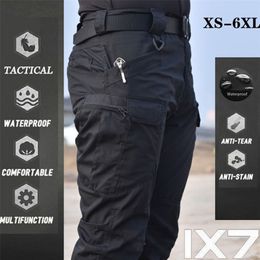 Plus Size Cargo Hiking Pants Men Tactical Multi Pocket Outdoor Military Army Waterproof Quick Dry Elastic Trouser 210715