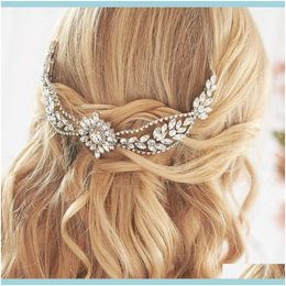 Jewelryrhinestone Comb Band Tiara Headband For Bride Wedding Aessories Women Hair Elegant Head Jewellery Drop Delivery 2021 Y9Qcu