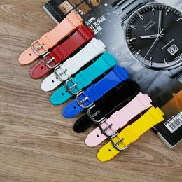 Natural resin ladies watch accessories for Casio baby-G series BA-110 111 112 BGA-130 silicone strap 14mm pin buckle