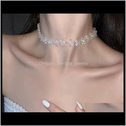 Chokers & Pendants Jewellery Est Brand Designer Necklaces Women Short Clavicle Chain Choker Jewellery With Clear Shining Crystal Diamond For Part