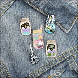 Pins Brooches Jewelry Bottle Cute Enamel Pin For Women Fashion Dress Coat Shirt Demin Metal Brooch Pins Badges Promotion Gift 2021 Design D
