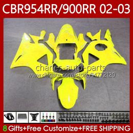 Body Kit For HONDA CBR954-RR CBR900RR 2002-2003 Bodywork 61No.127 CBR954RR CBR954 CBR900 CBR 900 954 RR Light yellow CC 900CC 2002 2003 CBR 954RR 900RR 02 03 Fairings