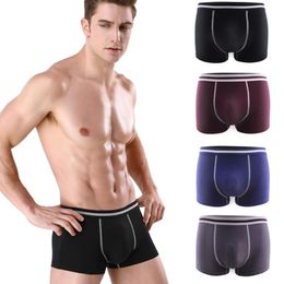 Underpants 4pcs-Set Mens Underwear Boxers Hombre Boxershort Panties Male Boxeur Cotton Calzoncillos Bamboo Fiber Loose Calecon