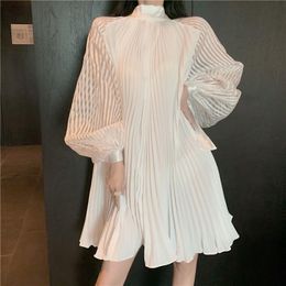 Casual Dresses 2021 Spring Fashion Women Elegant Dress White Long Sleeve Plus Size Sexy Party Night Club A432
