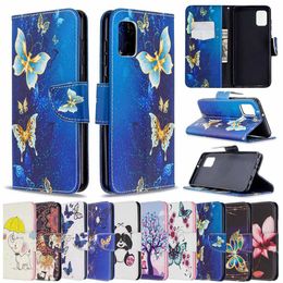 Colours Printed Pattern Flip Wallet TPU in inner Cover Phone Cases for Samsung A32 A52 A72 5G A02S A12 A21S A31 A70E A41 A11/M11 A01 A21 A40 A20 A30 A50 A70