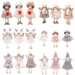 Christmas Angel Ornaments Lovely Angels Girl Plush Doll Kids Xmas Gift Tree Decoration for New Years