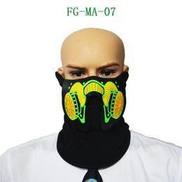 Новые 61 стили EL Mask Flash LED Music Mask Sound Active для танцевальных катание на катание на коньках Партия голосовой контроль Маска для вечеринок Маски CCA10520 20 шт.