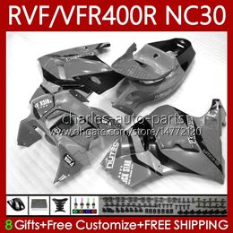 Bodywork For HONDA RVF400R NC30 V4 VFR400 R VFR400R 89 90 91 92 93 79No.164 RVF400 RVF VFR 400 R 400RR VFR 400R 1989 1990 1991 1992 1993 VFR400RR 89-93 Fairing Grey black