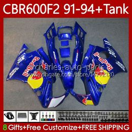 Body +Tank For HONDA CBR600 CBR 600 F2 FS CC 600F2 91 92 93 94 Bodywork Yellow red 63No.97 CBR600F2 CBR600FS 600CC 1991 1992 1993 1994 600FS CBR600-F2 91-94 Fairings Kit