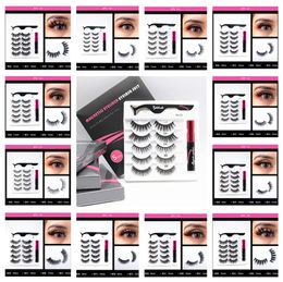 In Stock!!Makeup 5 Pairs Magnetic Eyelash 29 styles 3D Eyelashes False Eyelashes with Magnetic Eyeliner Tweezer Eye Kit