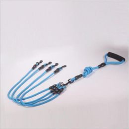 Dog Collars & Leashes Pet Leash Multi-head Chain Double-headed Detachable One For Four Durable 3 Colours Available
