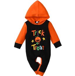 Baby Boy Girl Clothes Pumpkin Printed Infant Pullover Rompers Soft Cotton Newborn Jumpsuits Long Sleeve Kids Clothing BT6648