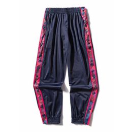 Basketball Full-breasted Pants Appearance Button Men's Hip-hop Sports Women Wild Casual Style Button Wide-leg Sweatpants Trend Y0927