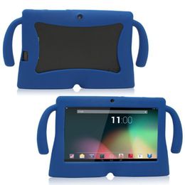 Kids Carton Colorful Soft Silicone Silicon Case Protective Cover Rubber with handle for 7 " Q88 A13 A23 A33 Tablet PC