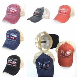 Trump Designer Keep America Great Letter Hat 2020 Baseball Caps Embroidered Washed Cloth Ball Cap Outdoor Travel Beach Hat Sun Visor