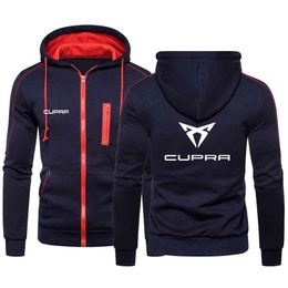 Толстовка мужская Cupra Gedrukt Rits Truien Hooded Sweater Jogging Fitness Herenkleding 0709