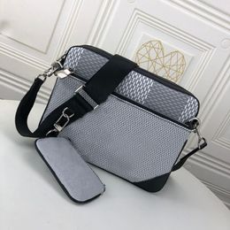 TOP QUALITY messenger bag TRIO men crossbody 3 piece sets luxurys designers business shoulder bags fashion canvas coin purses
