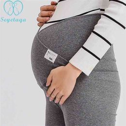 3102# Across V Low Waist Belly Maternity Legging Spring Autumn Fashion Knitted Clothes for Pregnant Women Pregnancy Skinny Pants 210918