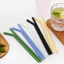 colorful grasses Canada - Drinking Straws 3 6 Pcs Colorful Reusable Food Grass Straight Bent Straw With Cleaning Brush White Bag Set Party Bar Accessory